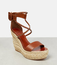 Christian Louboutin Chocazeppa leather wedge espadrilles
