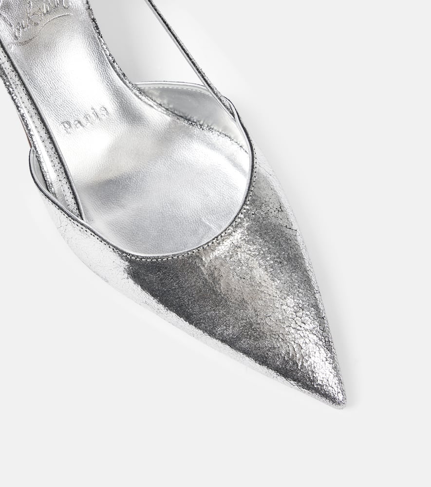 Christian Louboutin Condoroline 55 metallic leather slingback pumps