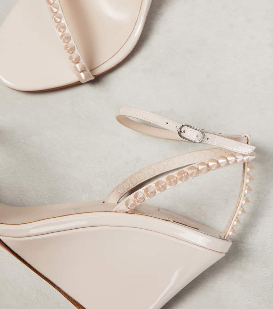 Christian Louboutin Embellished patent leather wedge sandals