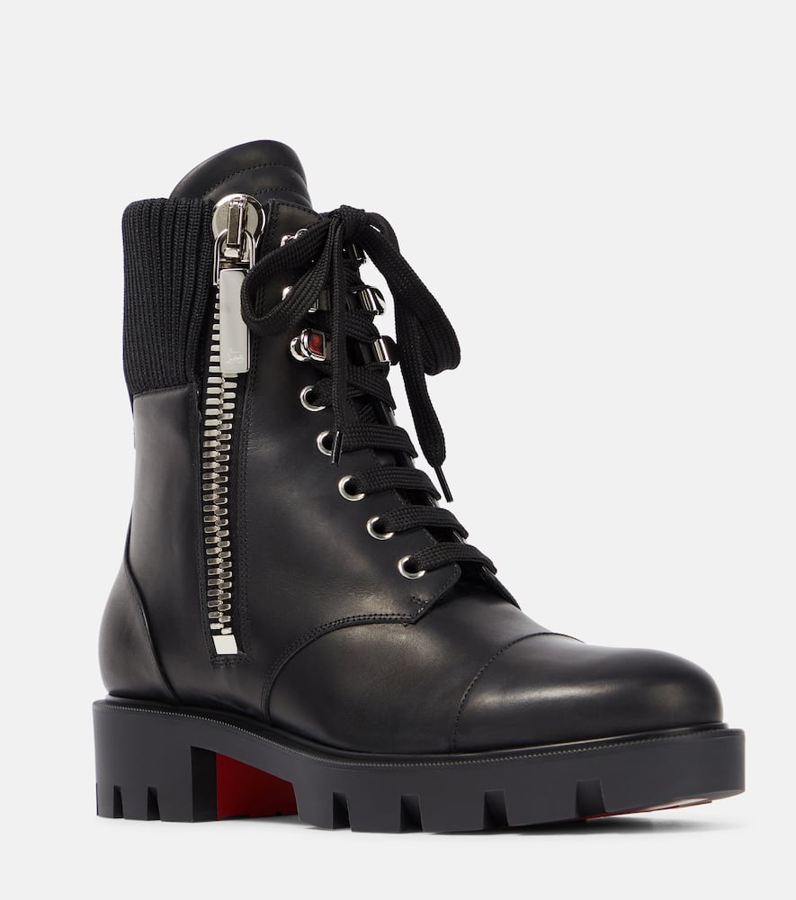 Christian Louboutin En Hiver Lug leather combat boots