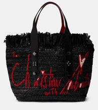Christian Louboutin Frangibus Medium embroidered raffia tote bag. Shop Christian Louboutin Tote Bags for women now.