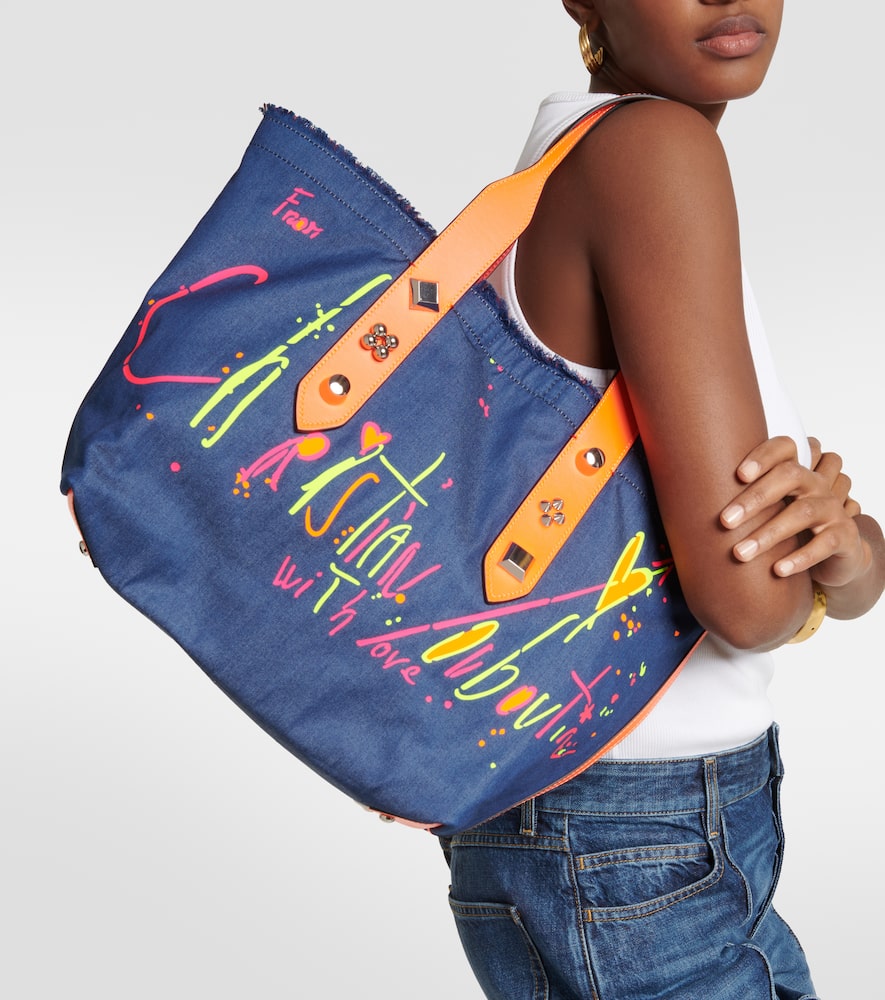 Christian Louboutin Frangibus Medium printed denim tote bag