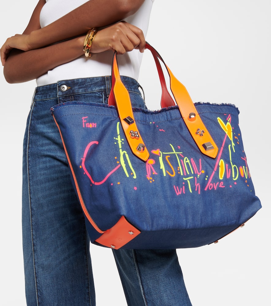Christian Louboutin Frangibus Medium printed denim tote bag
