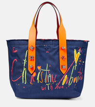 Christian Louboutin Frangibus Medium printed denim tote bag. Shop Christian Louboutin Tote Bags for women now.