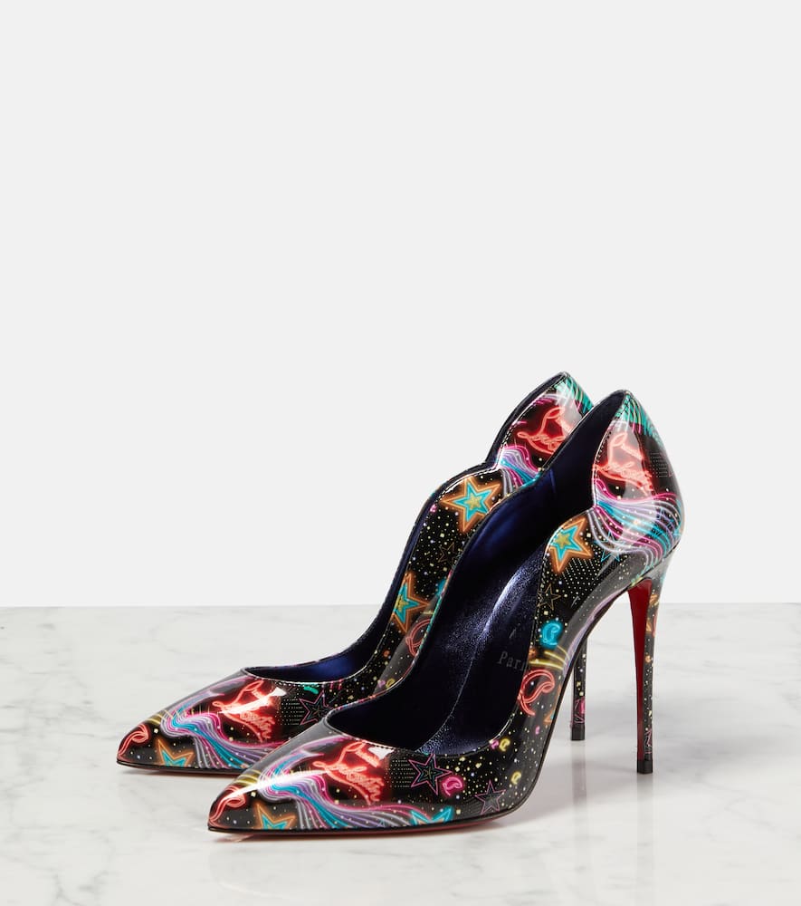 Christian Louboutin Hot Chick printed patent leather pumps