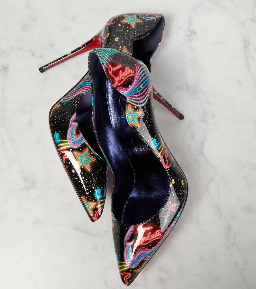 Christian Louboutin Hot Chick printed patent leather pumps
