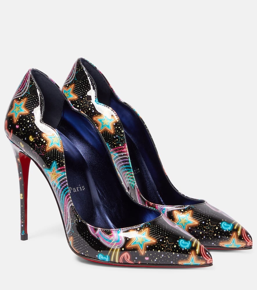 Christian Louboutin Hot Chick printed patent leather pumps
