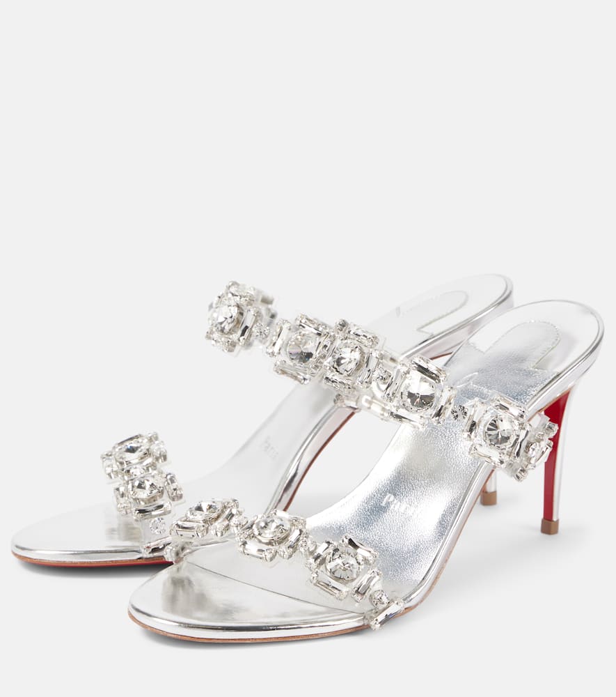 Christian Louboutin Just Jewel 85 embellished PVC mules
