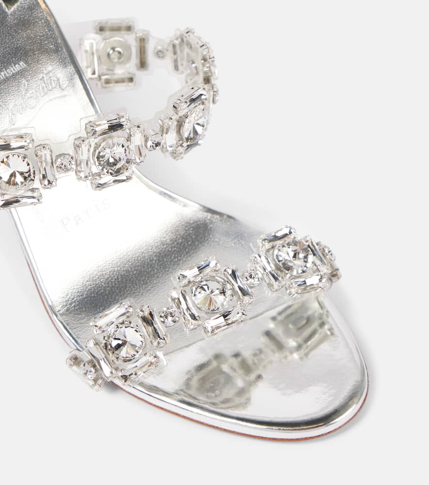 Christian Louboutin Just Jewel 85 embellished PVC mules