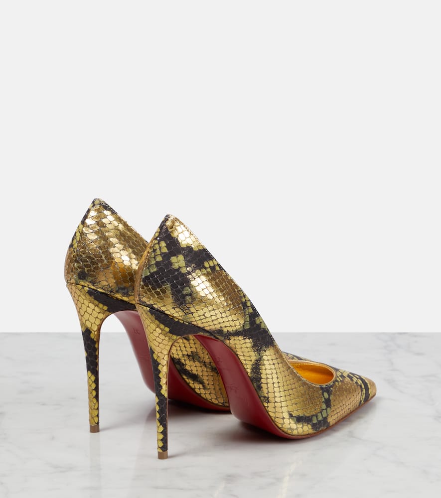 Christian Louboutin Kate 100 snake-print leather pumps