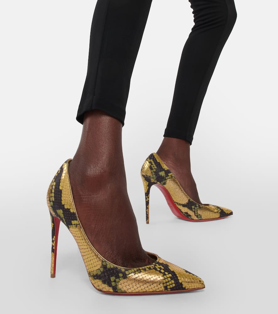 Christian Louboutin Kate 100 snake-print leather pumps