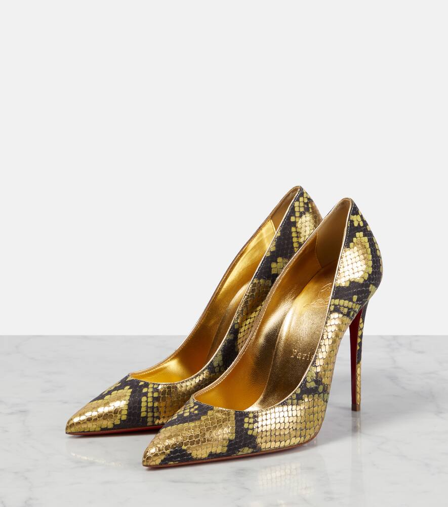 Christian Louboutin Kate 100 snake-print leather pumps