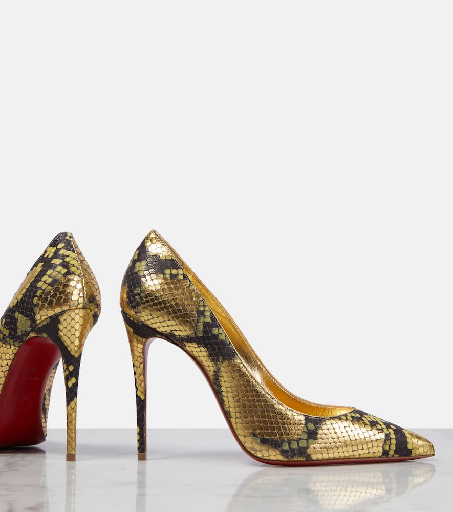 Christian Louboutin Kate 100 snake-print leather pumps