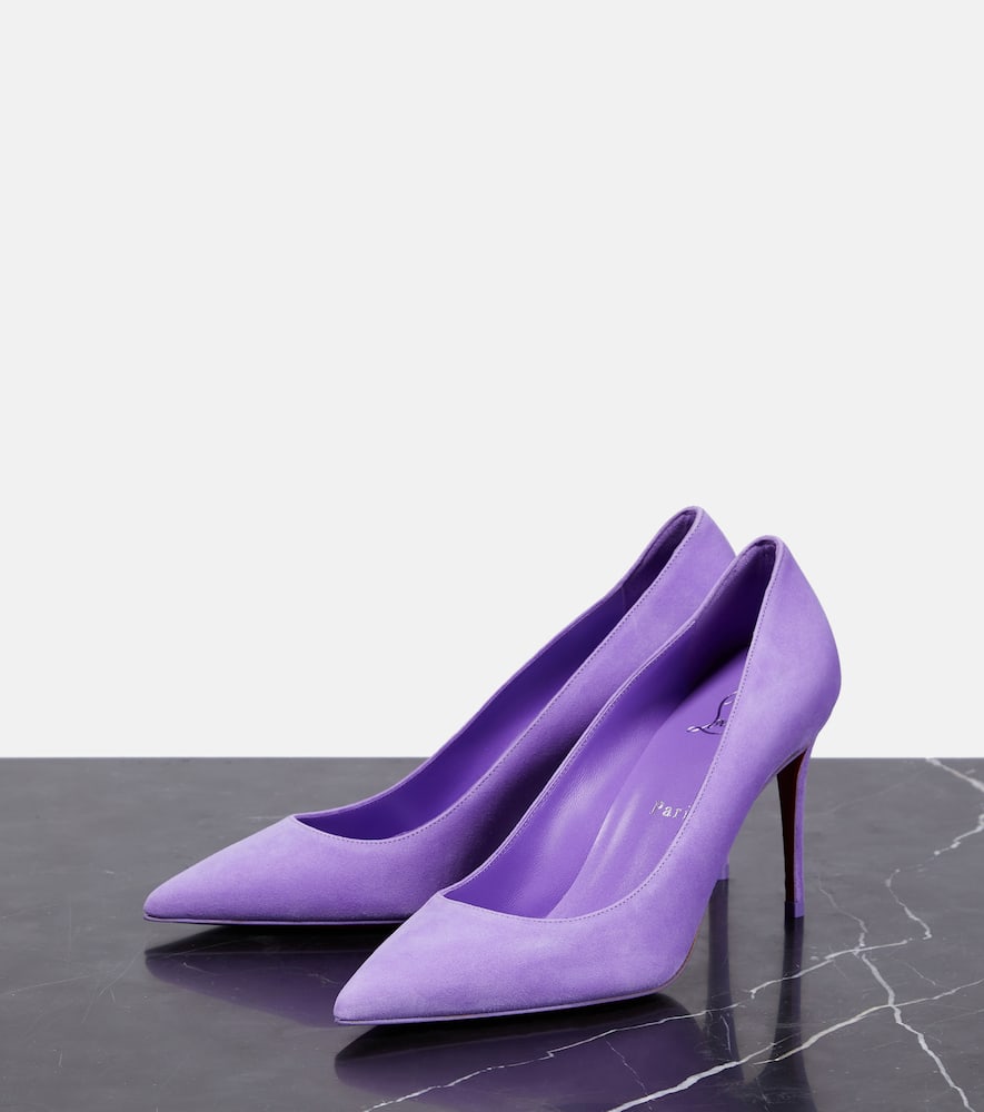 Christian Louboutin Kate 85 patent suede pumps