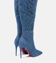 Christian Louboutin Kate Botta Alta 100 denim over-the-knee boots