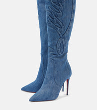 Christian Louboutin Kate Botta Alta 100 denim over-the-knee boots