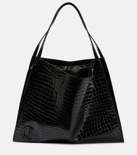 Christian Louboutin Le 54 croc-effect leather shoulder bag. Shop Christian Louboutin Tote Bags for women now.
