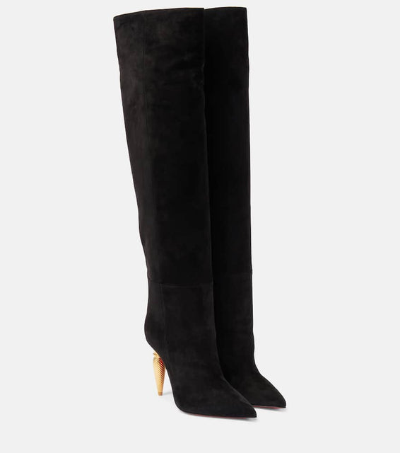 Christian Louboutin Lipbotta 100 suede knee-high boots