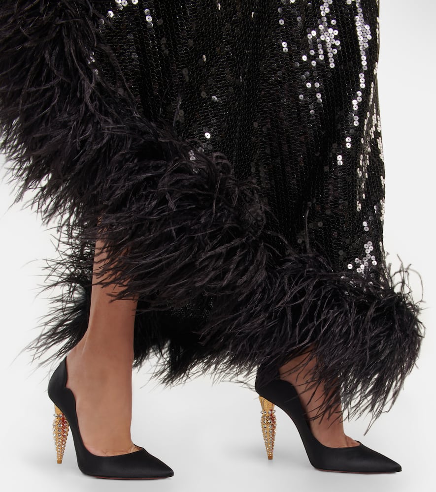 Christian Louboutin Lipstrass cr√É¬™pe crystal-embellished pumps