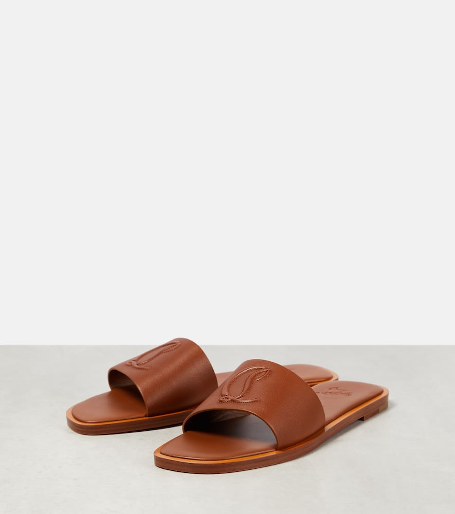 Christian Louboutin Logo leather slides