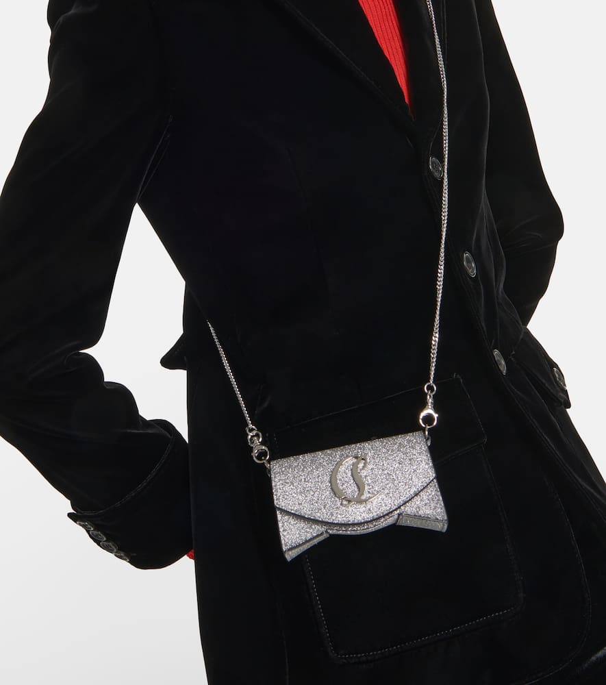 Christian Louboutin Loubi54 Mini glitter shoulder bag