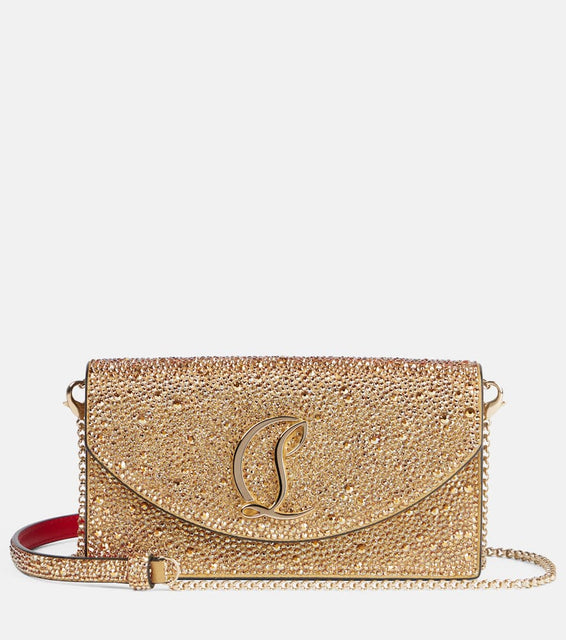 Christian Louboutin Loubi54 Small embellished leather clutch. Shop Christian Louboutin Clutches for women now.
