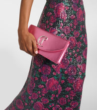 Christian Louboutin Loubi54 Small leather-trimmed silk clutch