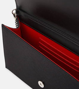 Christian Louboutin Loubi54 Small leather-trimmed silk clutch