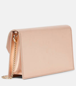 Christian Louboutin Loubi54 Small leather-trimmed silk clutch