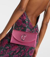 Christian Louboutin Loubi54 Small leather-trimmed silk clutch