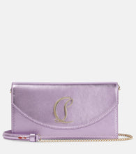 Christian Louboutin Loubi54 Small logo leather clutch. Shop Christian Louboutin Shoulder Bags for women now.