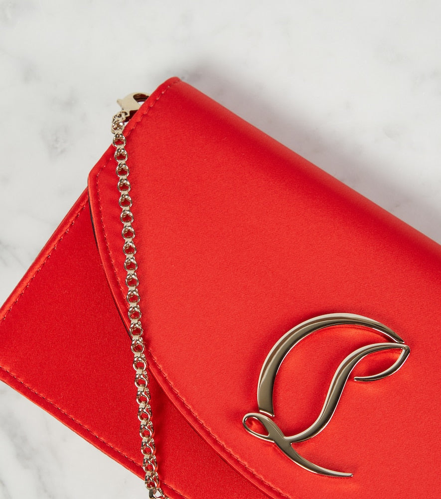 Christian Louboutin Loubi54 Small satin crossbody clutch