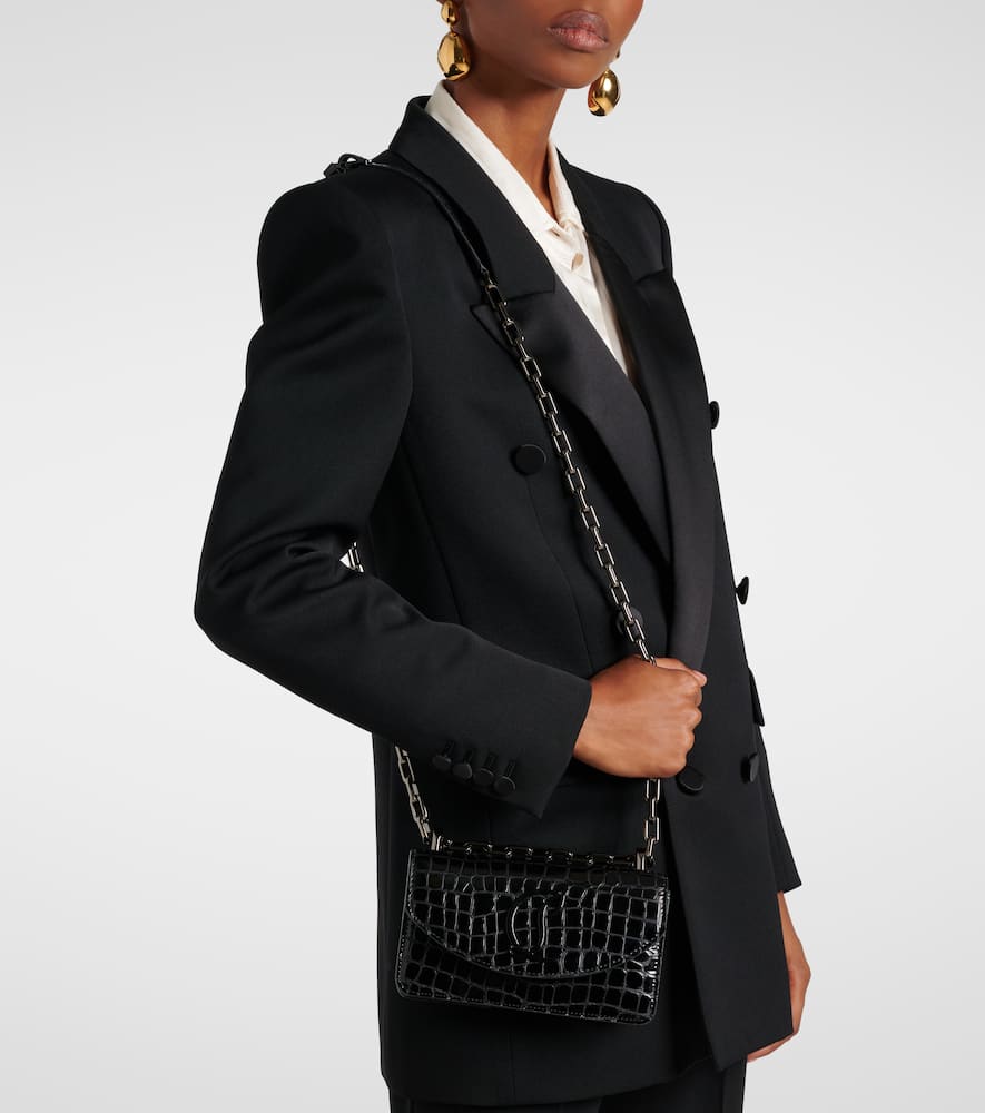 Christian Louboutin Loubi54 croc-effect leather shoulder bag