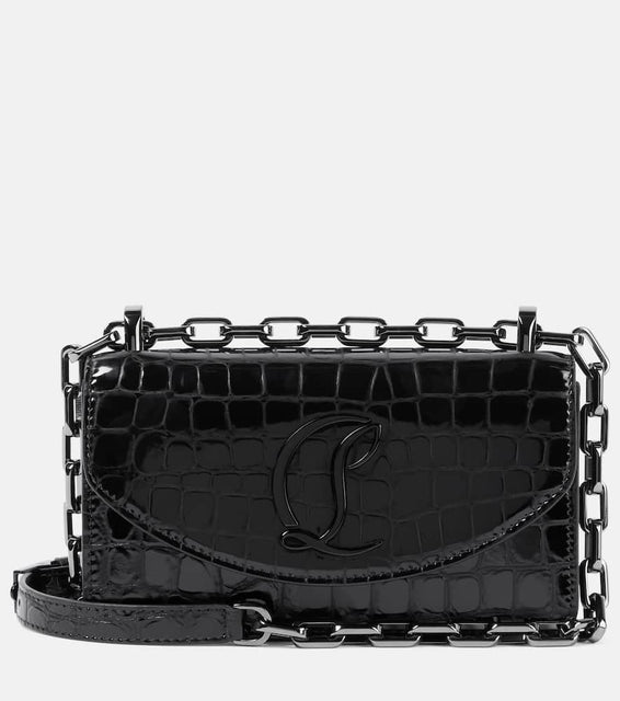 Christian Louboutin Loubi54 croc-effect leather shoulder bag. Shop Christian Louboutin Crossbody Bags for women now.
