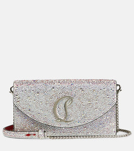 Christian Louboutin Loubi54 embellished leather clutch. Shop Christian Louboutin Clutches for women now.