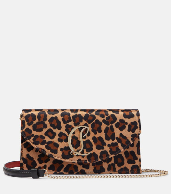 Christian Louboutin Loubi54 leopard-print satin clutch. Shop Christian Louboutin Shoulder Bags for women now.