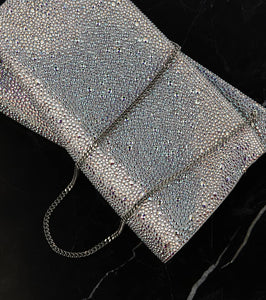 Christian Louboutin Loubitwist Small crystal-embellished suede clutch