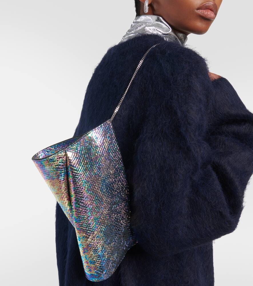 Christian Louboutin Loubitwist snake-effect leather clutch