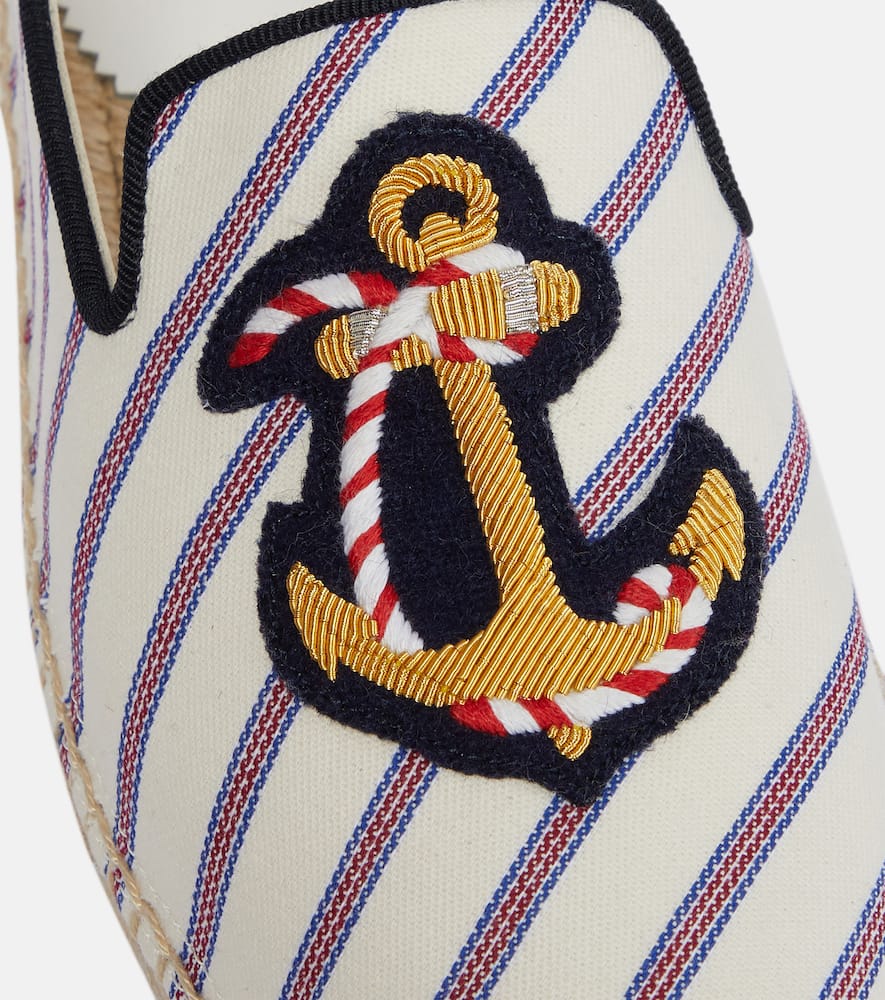 Christian Louboutin Loudmer Donna striped canvas espadrilles