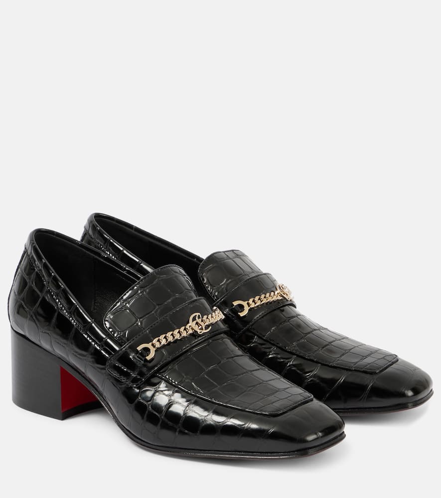 Christian Louboutin MJ Moc croc-effect leather loafers - Christian Louboutin MJ Moc 鳄鱼纹皮革乐福鞋