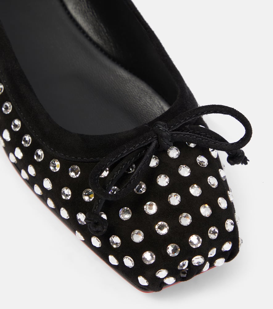 Christian Louboutin Mamadrague embellished suede ballet flats