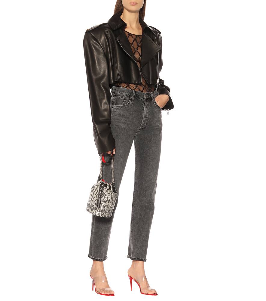 Christian Louboutin Marie Jane metallic bucket bag