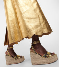 Christian Louboutin Mariza snake-print leather espadrille wedges