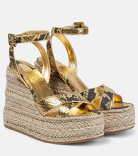 Christian Louboutin Mariza snake-print leather espadrille wedges