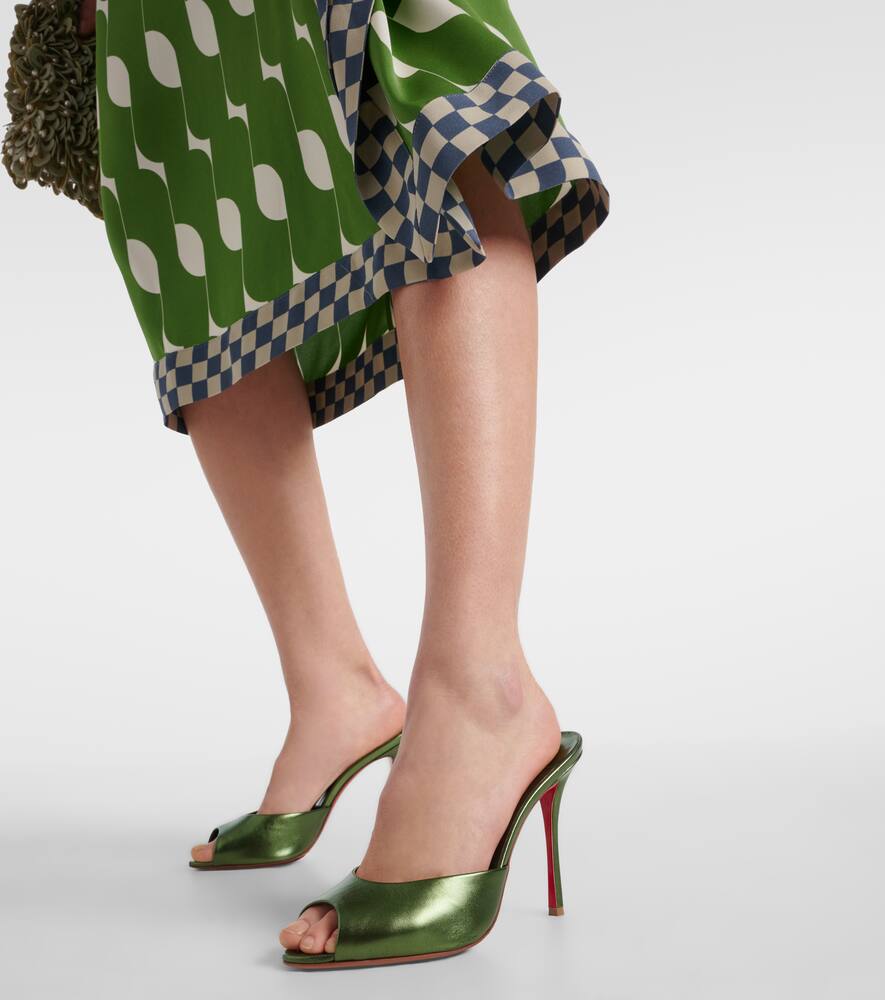 Christian Louboutin Me Dolly 100 metallic leather mules