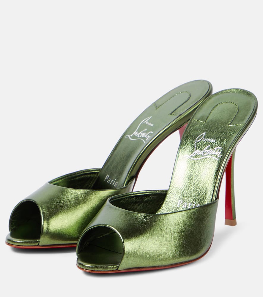 Christian Louboutin Me Dolly 100 metallic leather mules