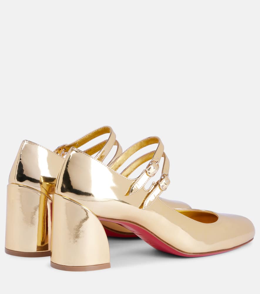 Christian Louboutin Miss Jane mirrored leather Mary Jane pumps
