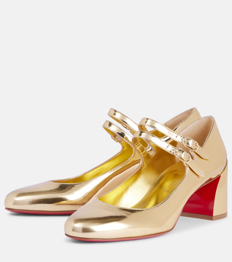 Christian Louboutin Miss Jane mirrored leather Mary Jane pumps