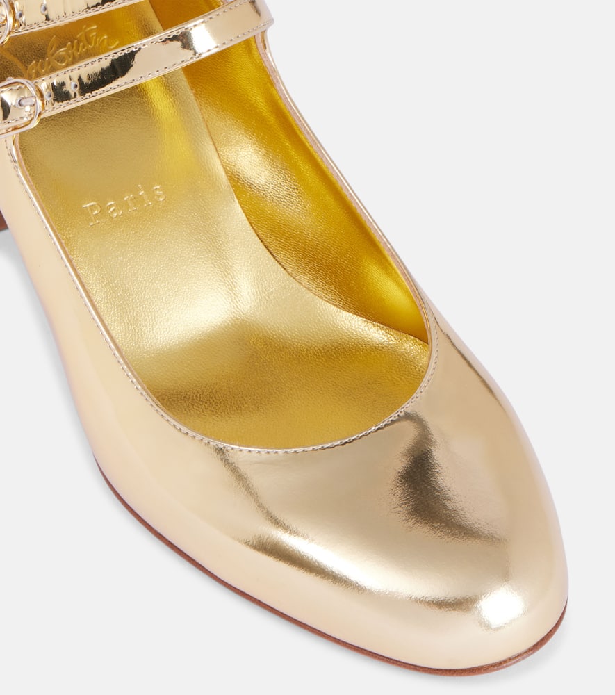 Christian Louboutin Miss Jane mirrored leather Mary Jane pumps