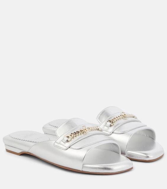 Christian Louboutin Miss MJ metallic leather mules